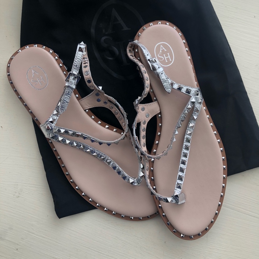 Ash Peace Studded leather Flat Sandals